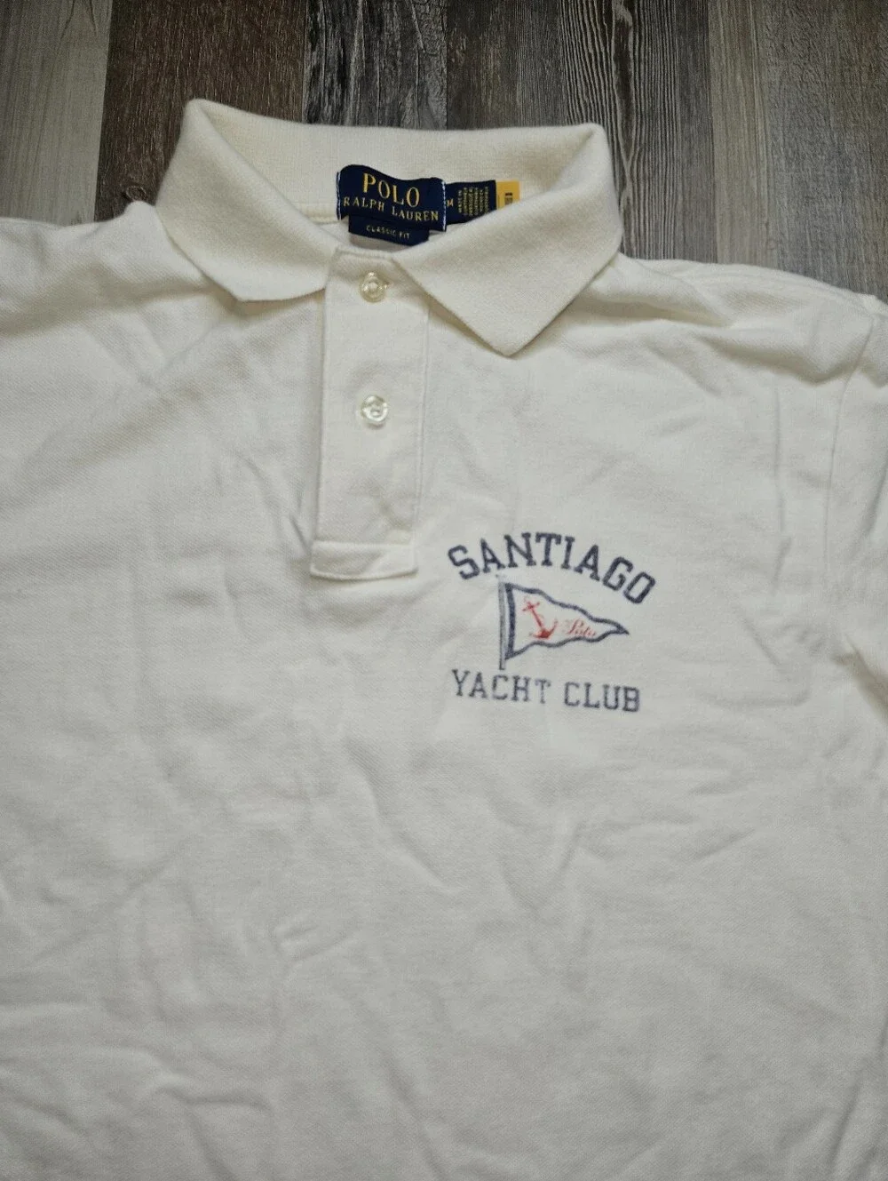 Polo Ralph Lauren Classic Fit Nautical Mesh Polo Shirt Med Santiago Yacht Club